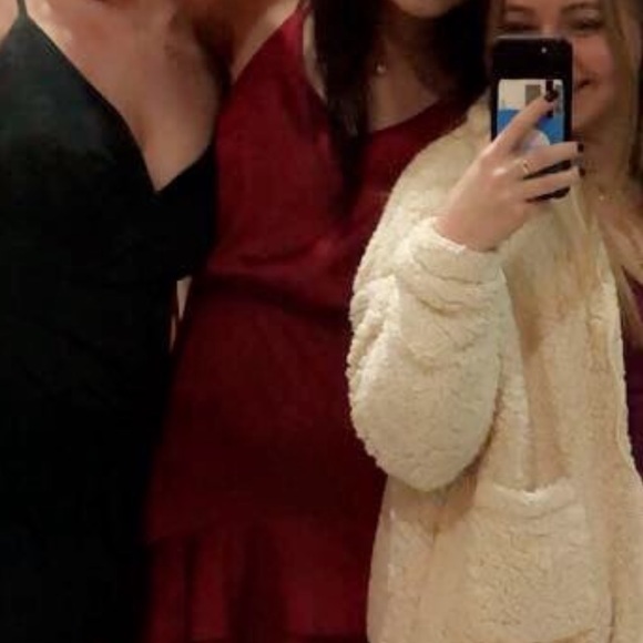 LULUS Red Satin Ruffle Mini Dress - Picture 9 of 10